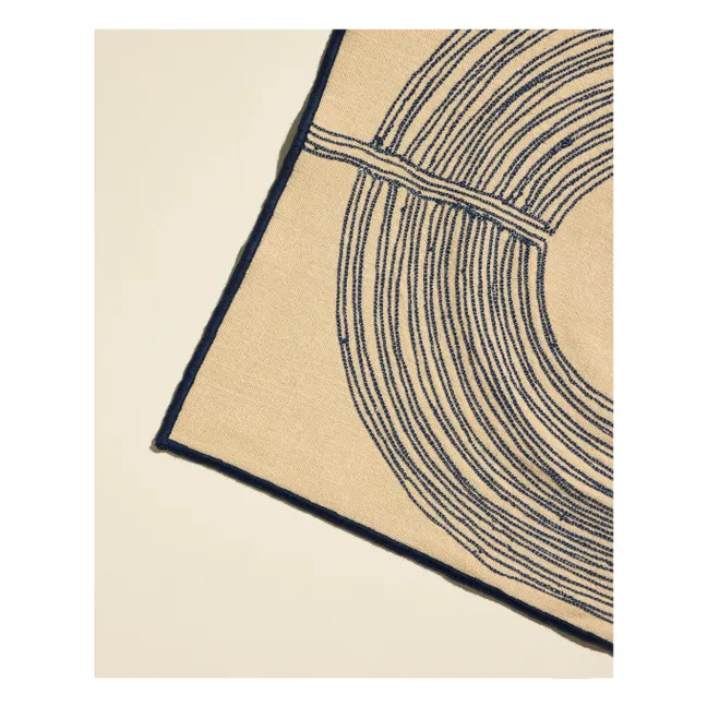 Mantel individual bordado Mirage | Azul