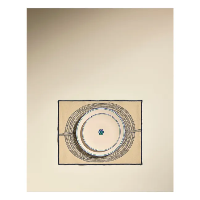 Mantel individual bordado Mirage | Azul