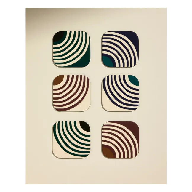 Mirage lacquered coasters - Set of 6 | Thé de Chine