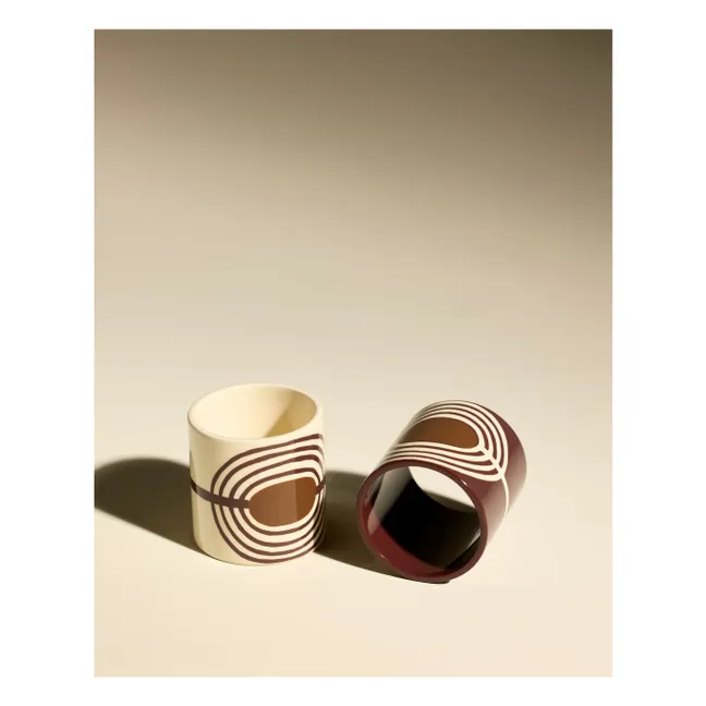 Ronds de serviette laqués Mirage - Set de 2 | Carmin