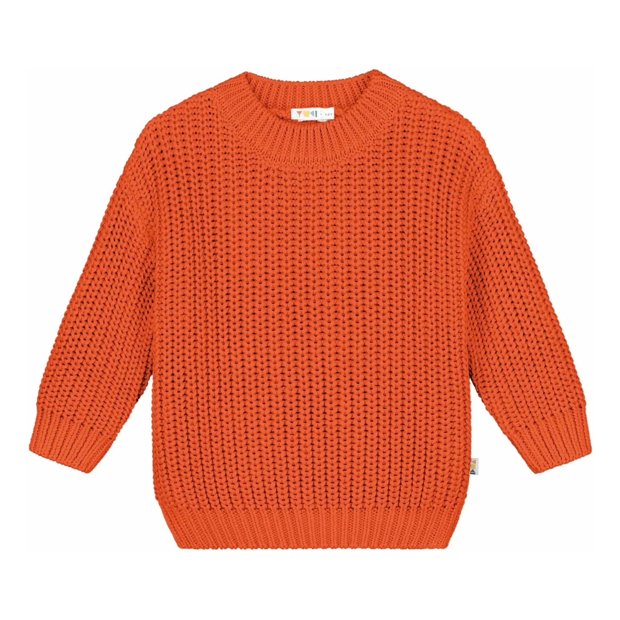 Yuki Unisex Orange Organic Cotton Chunky Sweater