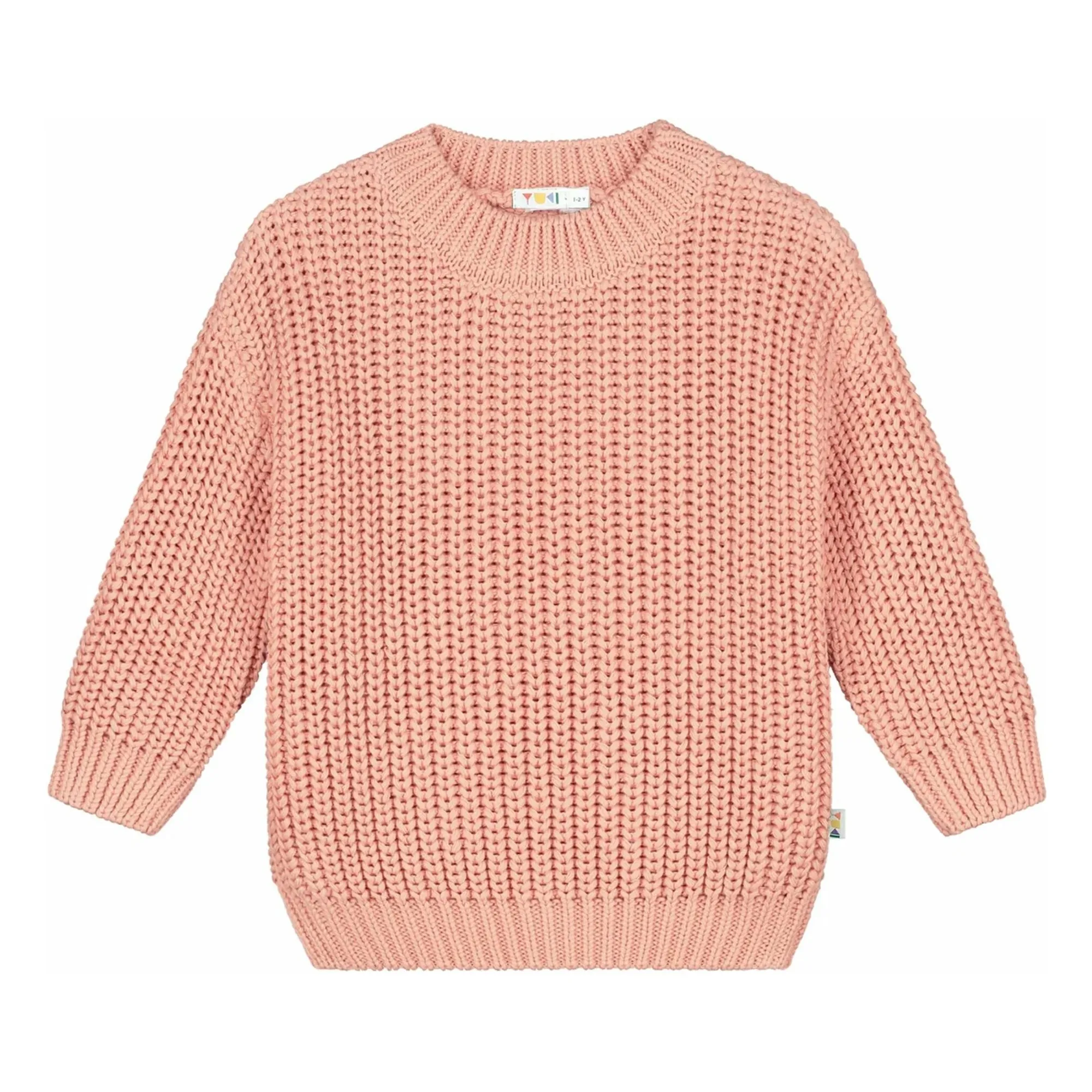 Yuki Unisex Peach Organic Cotton Chunky Sweater