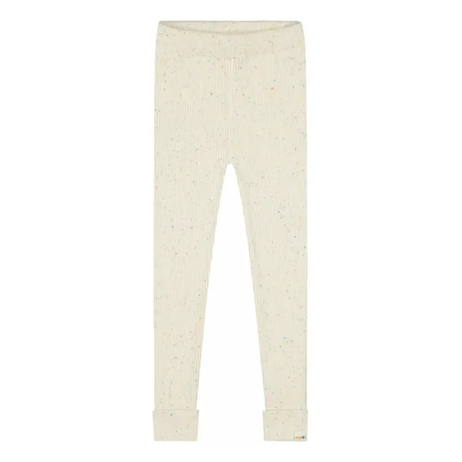 Legging Côtelé Coton Bio | Ecru chiné