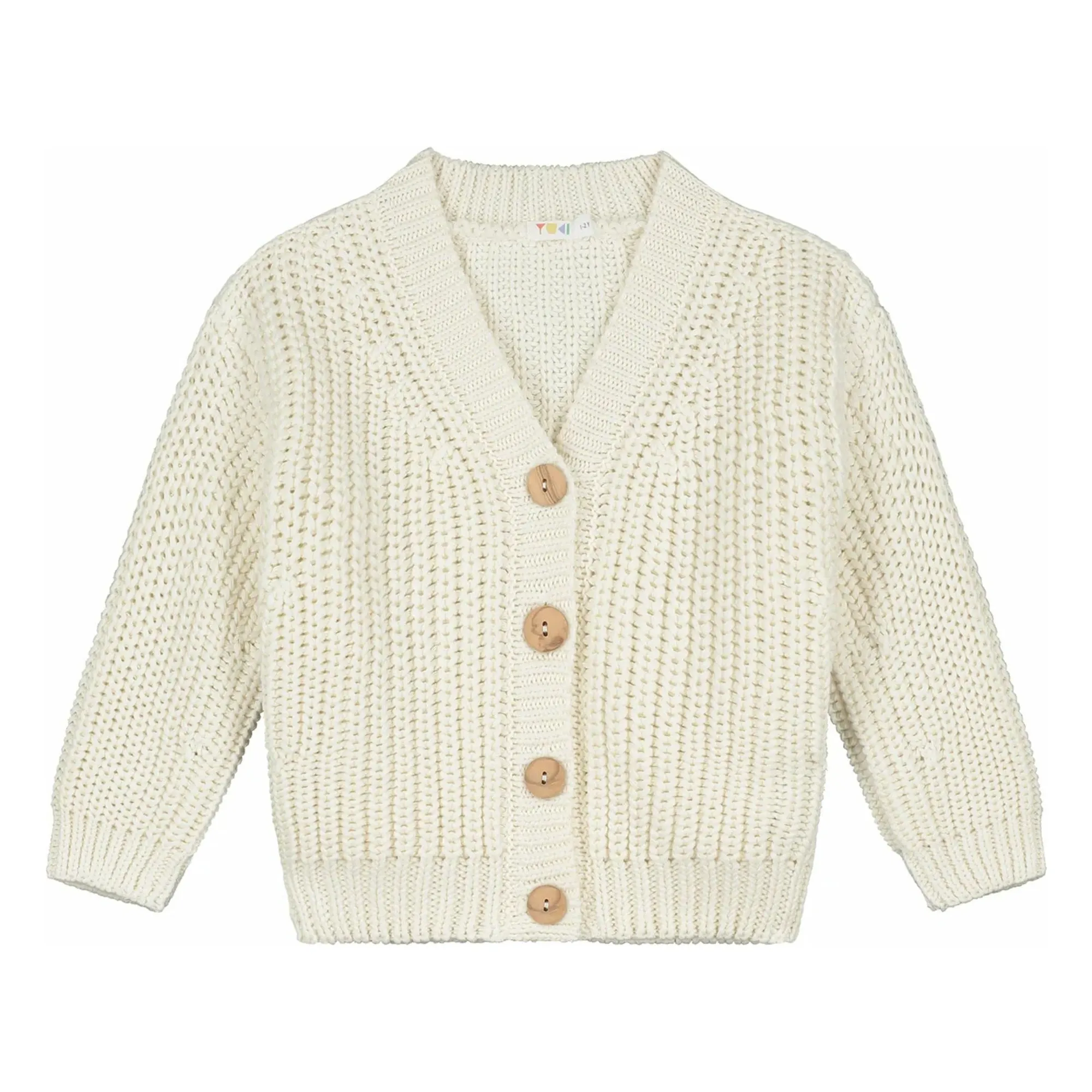 Yuki Unisex Ecru Organic Cotton Chunky Cardigan