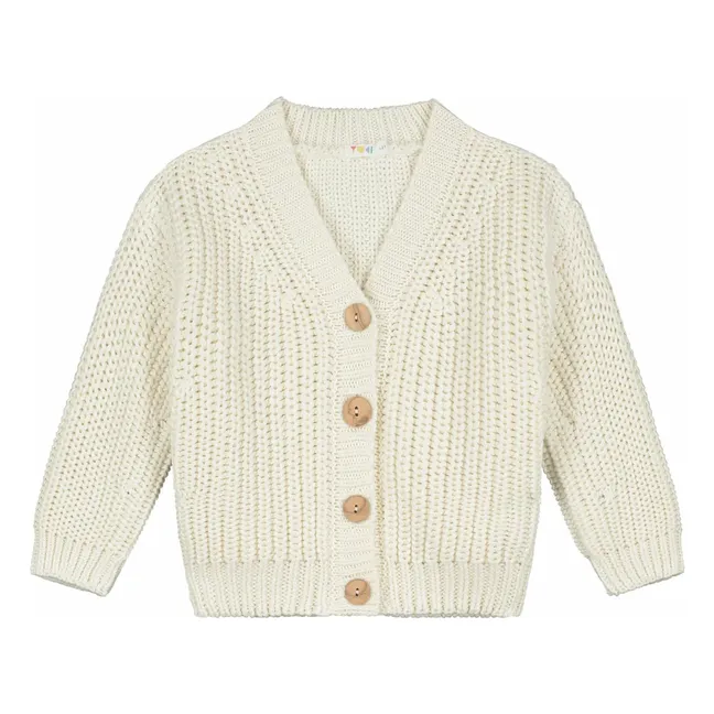 Chunky Strickjacke aus Bio-Baumwolle | Seidenfarben