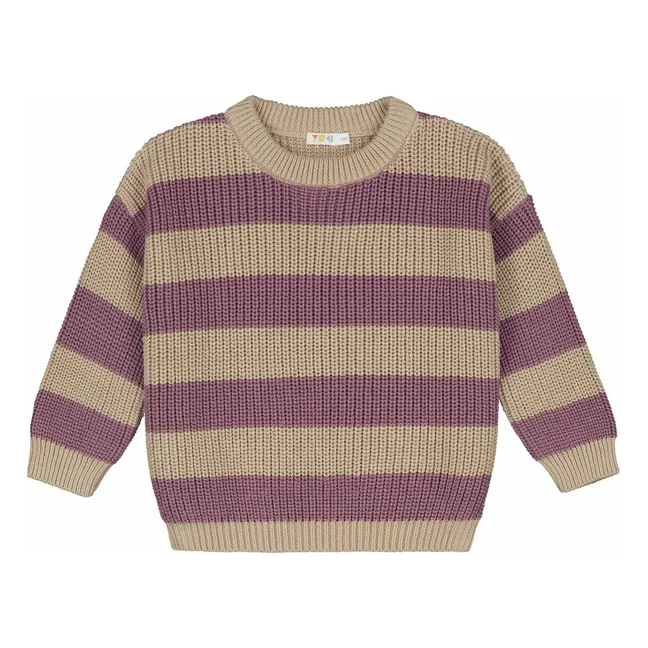 Pull Rayures Coton Bio | Sable