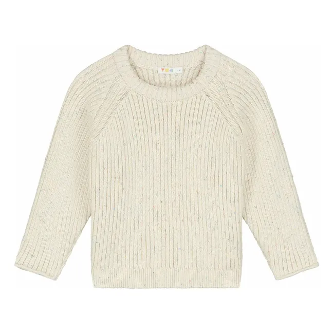 Gerippter Pullover aus Bio-Baumwolle | natur meliert