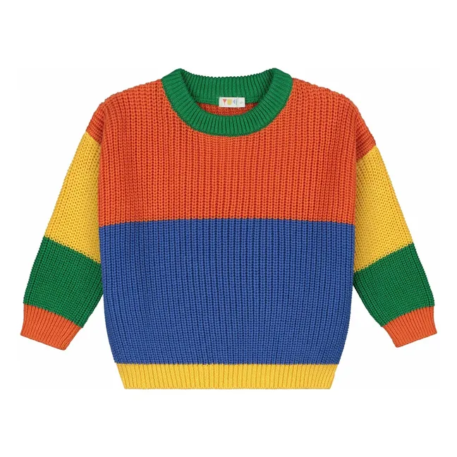 Color Block Pullover Bio-Baumwolle | Orange