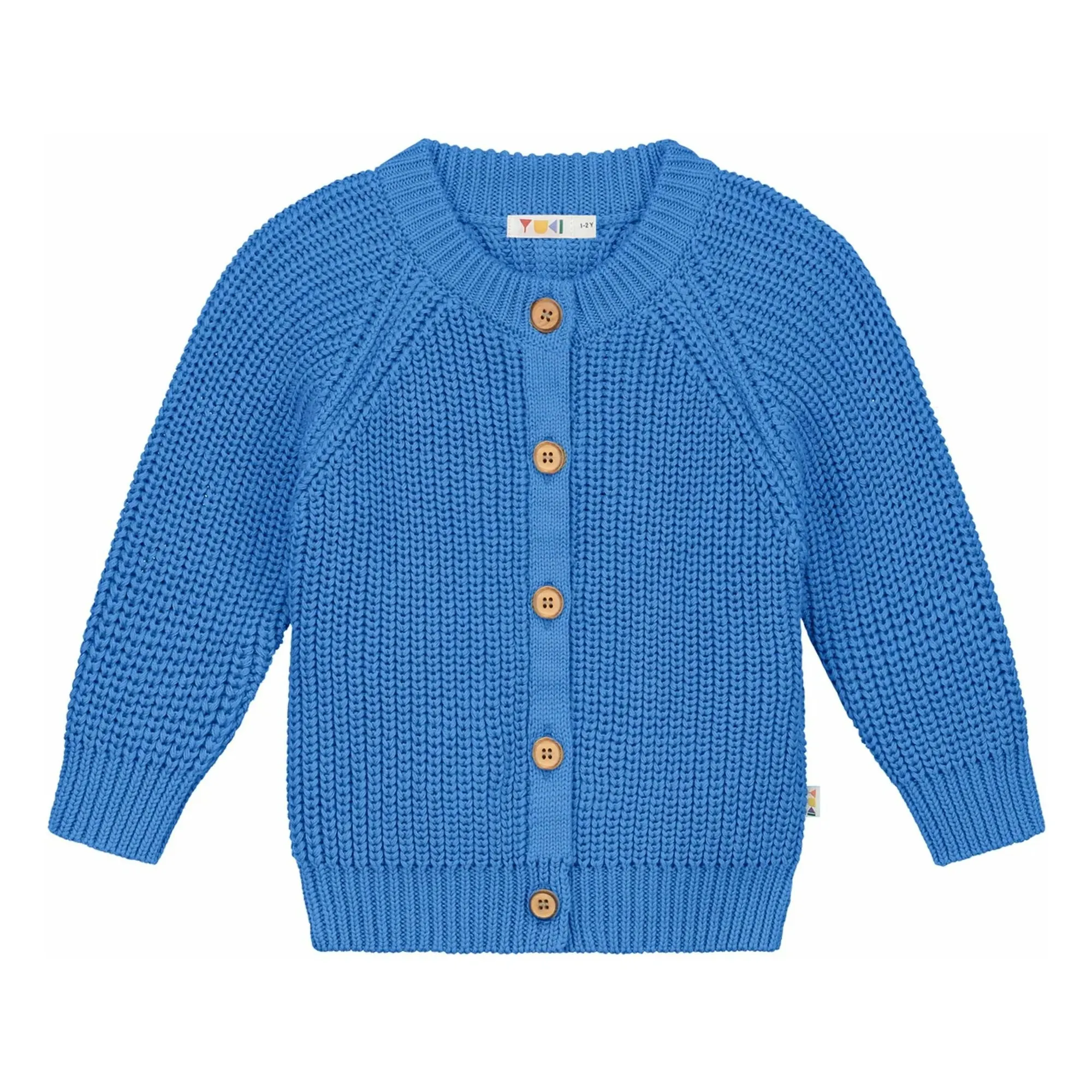 Yuki Blue Organic Cotton Raglan Cardigan