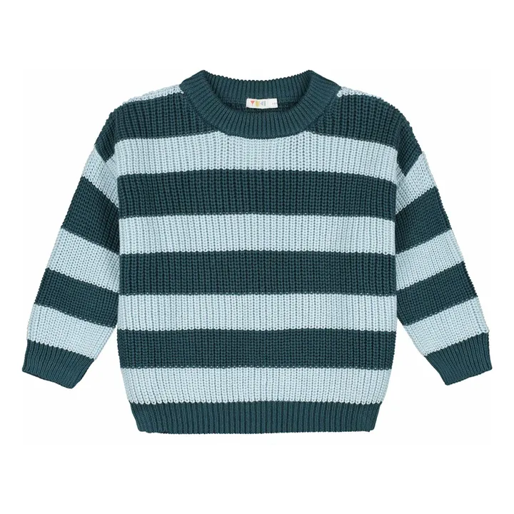 Jersey a rayas de algodón ecológico | Azul Pato- Imagen del producto n°0