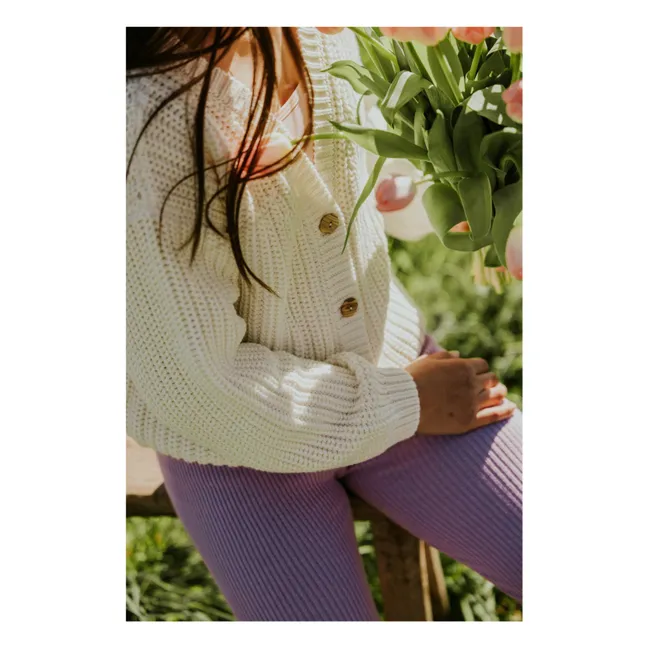 Chunky Strickjacke aus Bio-Baumwolle | Seidenfarben