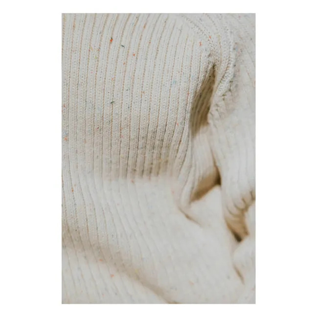 Pull Côtelé Coton Bio | Ecru chiné