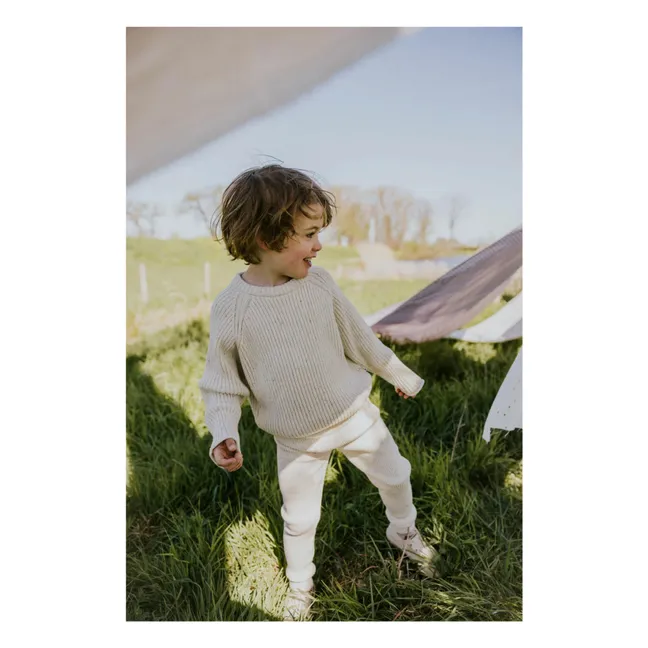 Organic Cotton Ribbed Sweater | Heather white