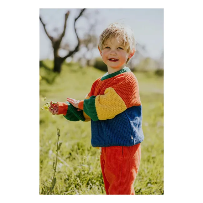 Pull Color Block Coton Bio | Orange