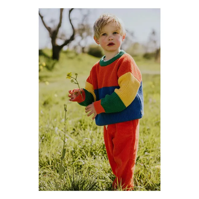 Pull Color Block Coton Bio | Orange