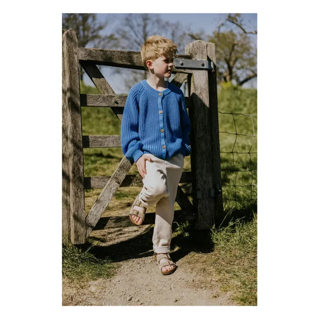 Raglan-Strickjacke aus Bio-Baumwolle | Blau