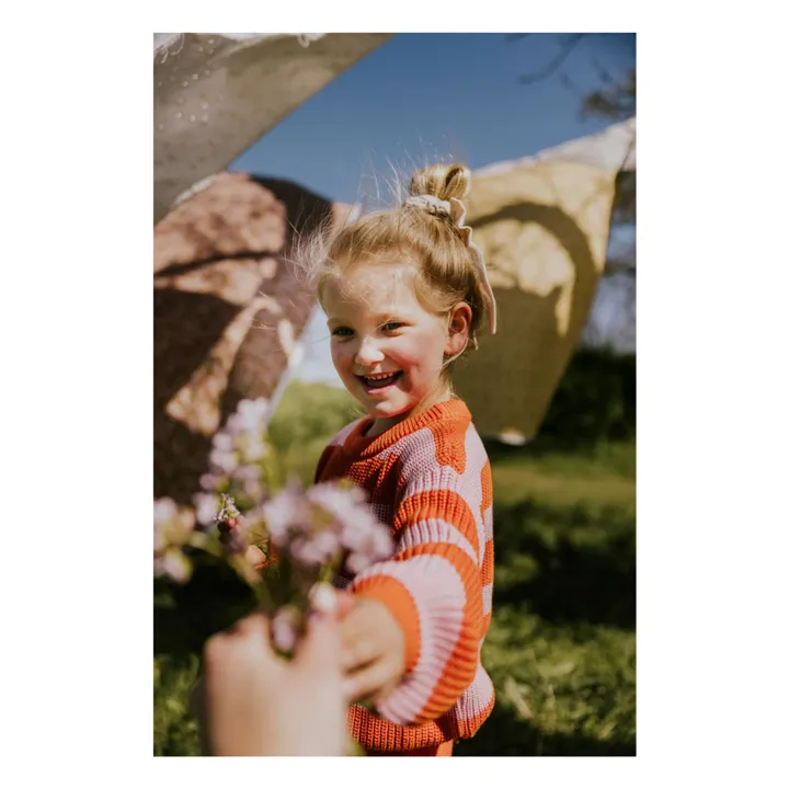 Jersey a rayas de algodón ecológico | Naranja- Imagen del producto n°3