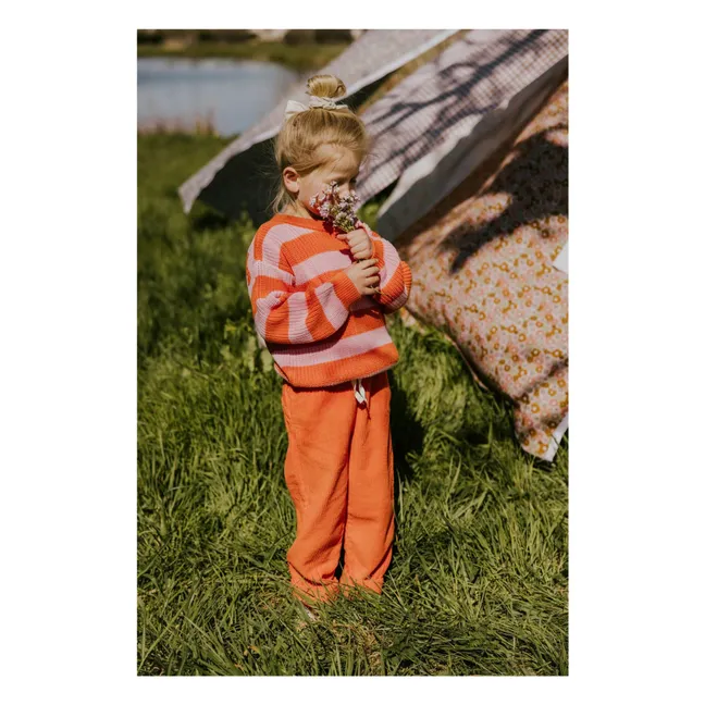 Pull Rayures Coton Bio | Orange