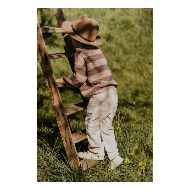 Pull Rayures Coton Bio | Sable