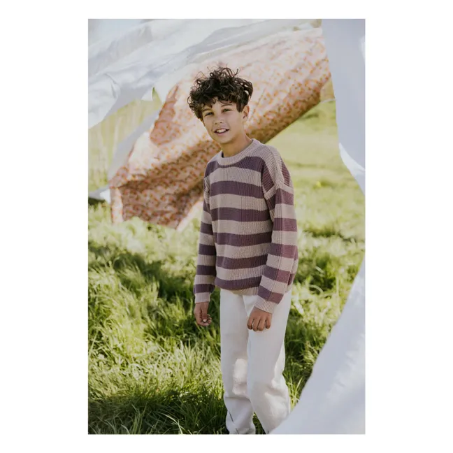 Stripes Organic Cotton Sweater | Sand
