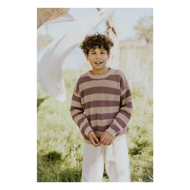 Stripes Organic Cotton Sweater | Sand