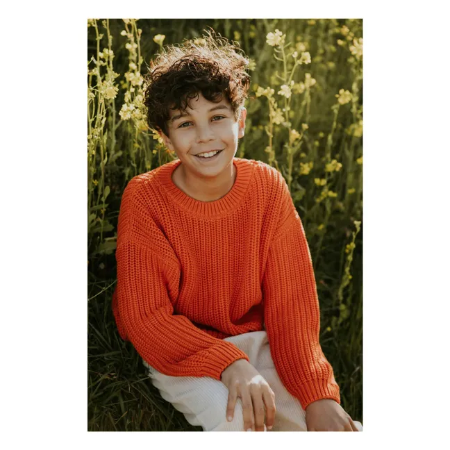 Chunky Pullover aus Bio-Baumwolle | Orange