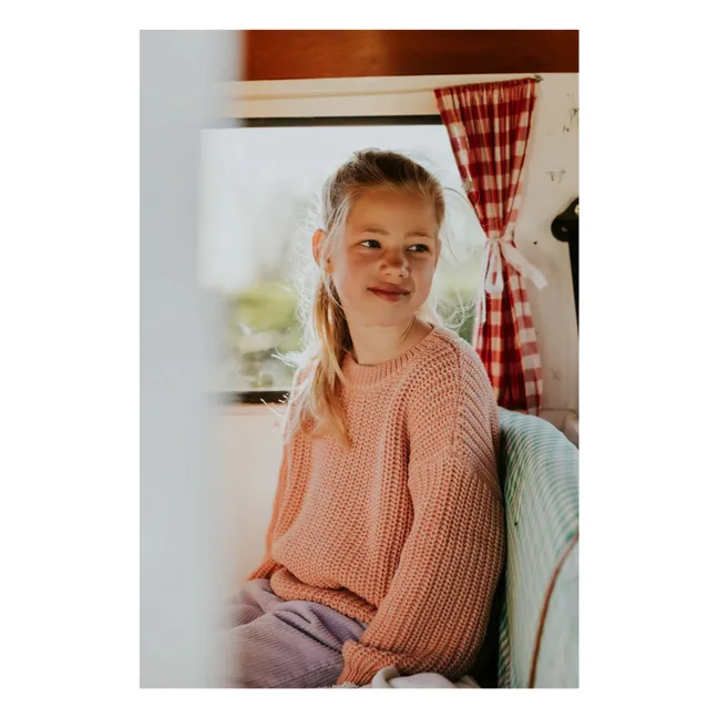 Pull Chunky Coton Bio | Rose pêche