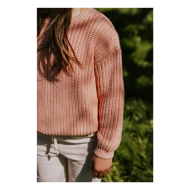 Pull Chunky Coton Bio | Rose pêche