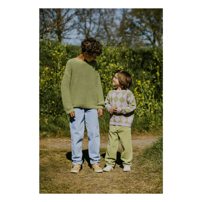 Jersey grueso de algodón orgánico | Olive