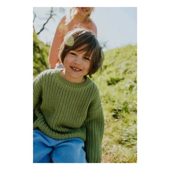 Organic Cotton Chunky Sweater | Olive