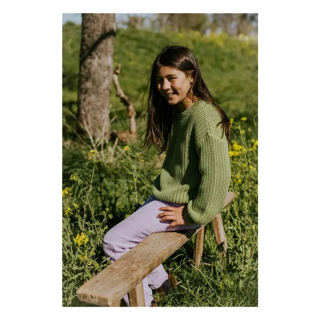 Organic Cotton Chunky Sweater | Olive