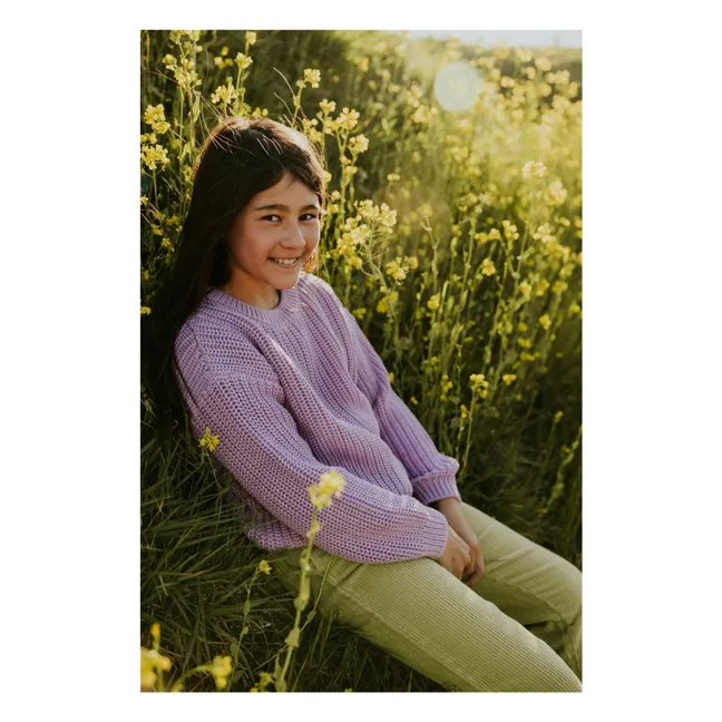 Organic Cotton Chunky Sweater | Lavender