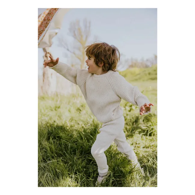 Legging Côtelé Coton Bio | Ecru chiné