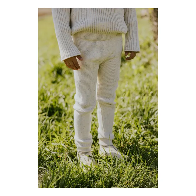 Legging Côtelé Coton Bio | Ecru chiné