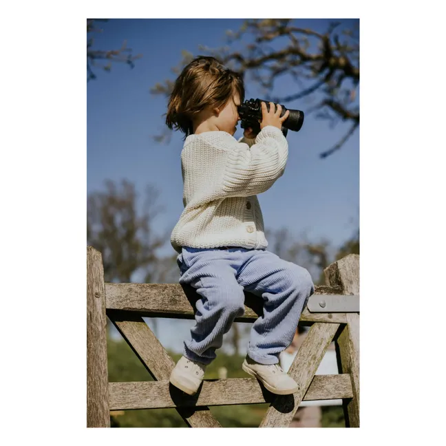 Chunky Strickjacke aus Bio-Baumwolle | Seidenfarben