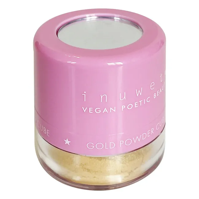 Cubo di polvere glitterata oro 
