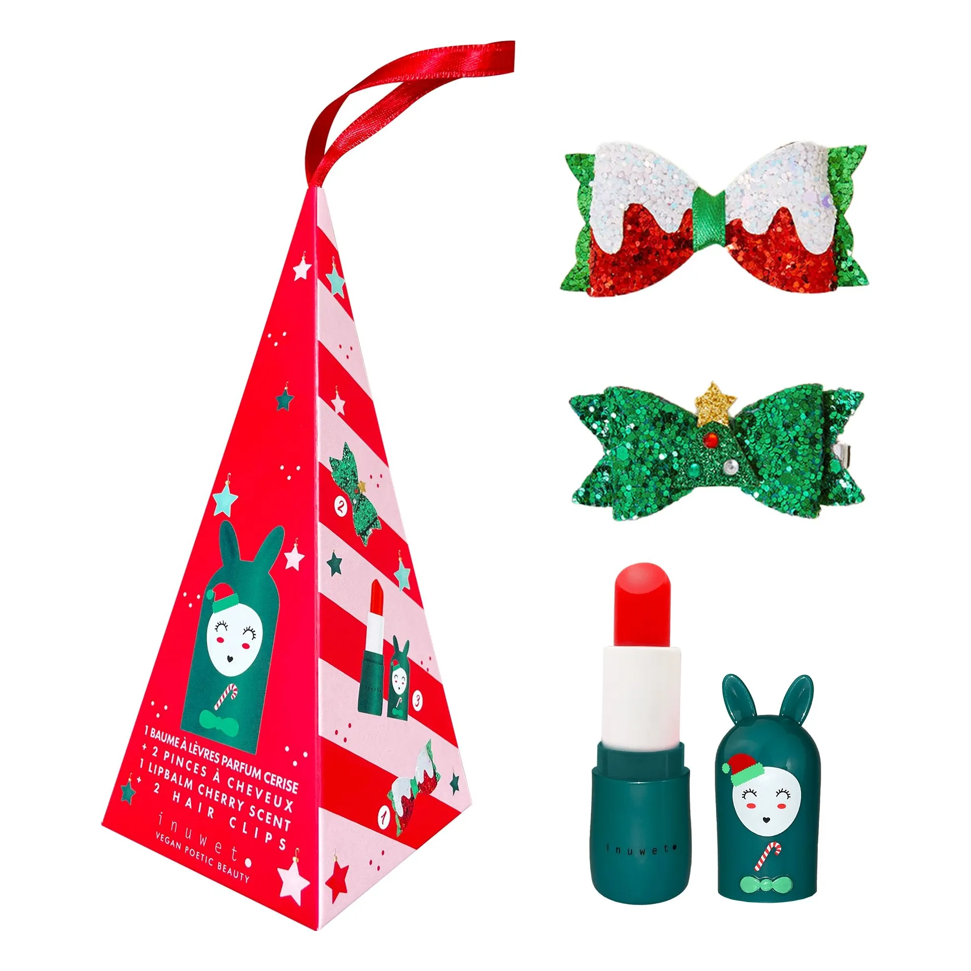 Inuwet Untinted Christmas Cone Lip And Hair Set