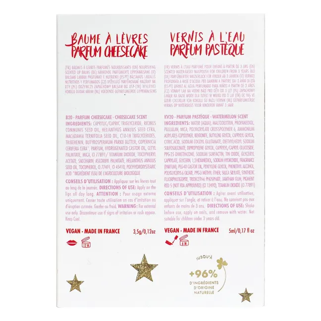 Balsamo labbra al formaggio e vernice all'anguria