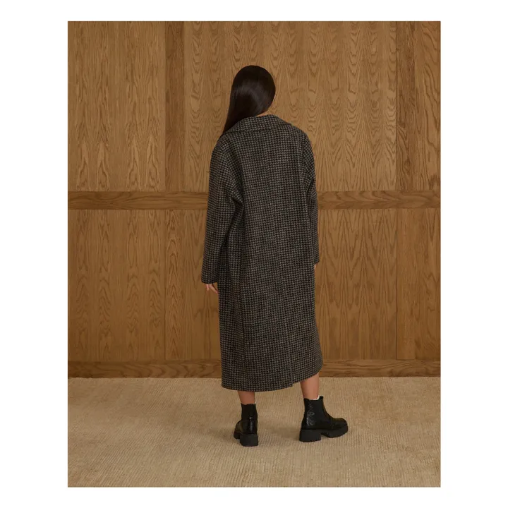 Manteau Vichy | Noir- Image produit n°3