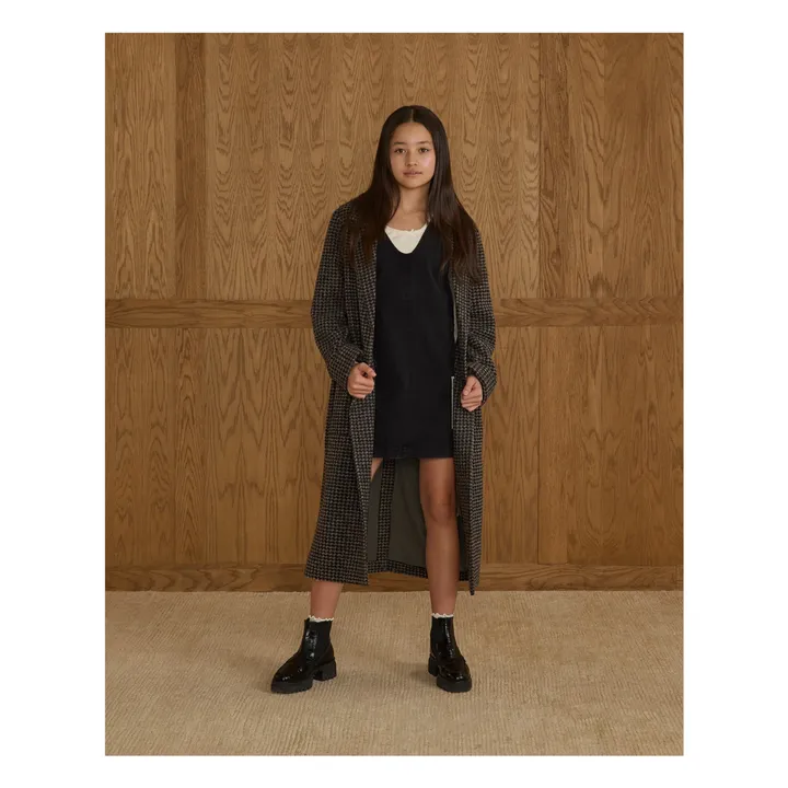 Manteau Vichy | Noir- Image produit n°2