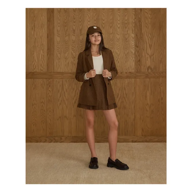 Pleated skirt | Tabacco