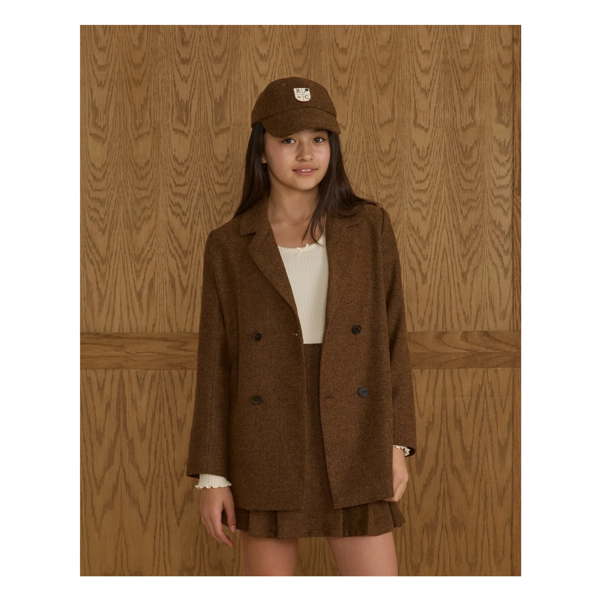 Rylee + Cru Tabacco Double-Breasted Jacket