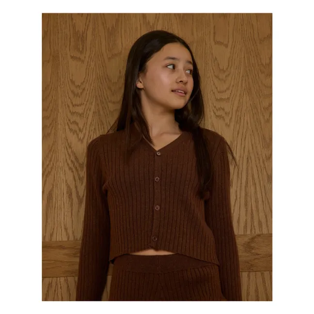 Ribbed Knit Vest | Brown