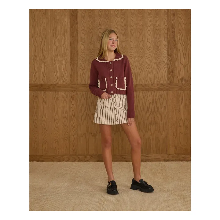 Cardigan Maille | Bordeaux- Image produit n°1