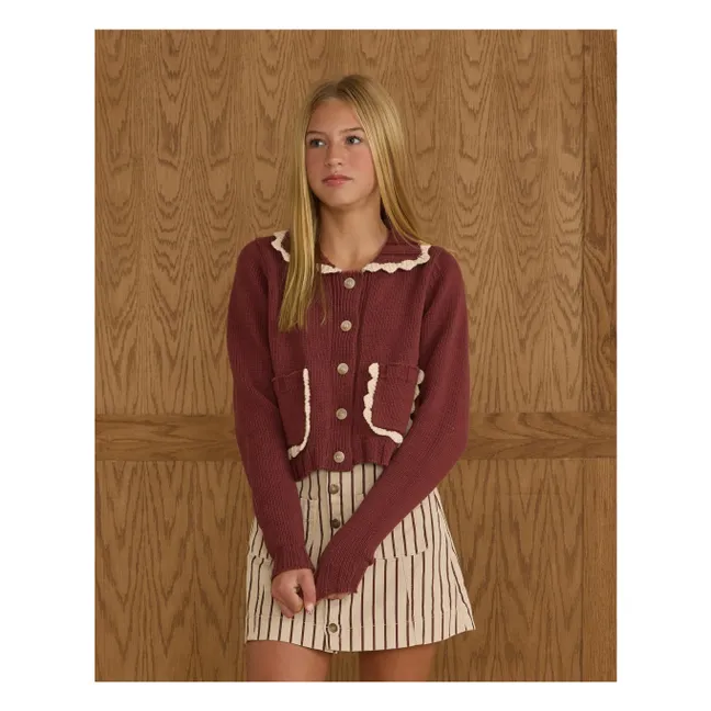 Knitted Cardigan | Burgundy