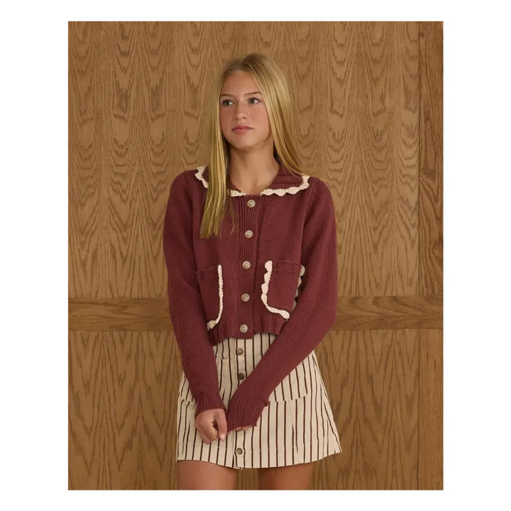 Cardigan Maille | Bordeaux- Image produit n°0