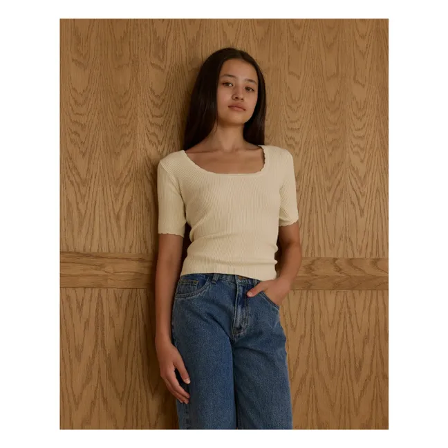 Scallop T-shirt | Ecru