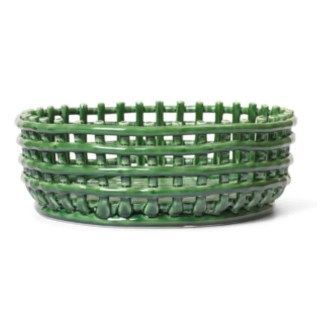 Ceramic centerpiece | Emerald green