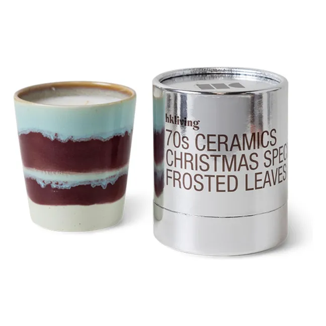 Bougie en grès Frosted Leaves