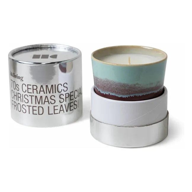 Bougie en grès Frosted Leaves
